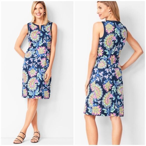 Talbots Paisley Print Shift Dress Size 16 - Picture 1 of 8